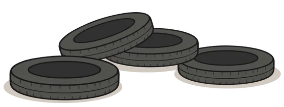 Wheel Out — Spare tyres waiting for the next launch